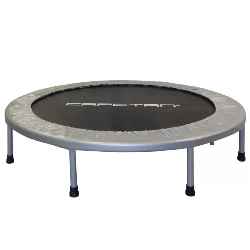 Capetan® Fit Fly Silver | Beltéri trambulin, szobai trambulin - prémium rugóvédővel, 100 kg terhelhetőségig (122 cm átmérő)