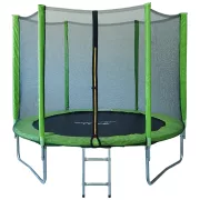   Capetan® - 120Kg - terhelhetőségű 244cm átm. Jelly Lime trambulin hálóval és létrával
