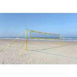   Strandröplabda Beach Champ mobil set 8,5m Pro Beach verseny hálóval 2,5cm pályacsíkkal, antennával és tartóval