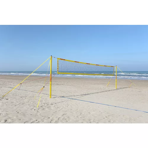 Strandröplabda Beach Champ mobil set 8,5m Pro Beach verseny hálóval 2,5cm pályacsíkkal, antennával és tartóval
