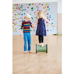   Gonge mozgásfejlesztő egyensúlyozó mókuskerék henger homokkal nehezített (dob), zöld szín