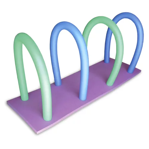 Úszószőnyeg 150x50x4,5cm alagút 4 db vízinudlival, zöld,sárga, kék színből választható