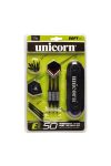 Unicorn EL50 17 gr. súlyú dartsnyíl szett gumírozott  bevonatú fogórésszel , keményfalú tárolódobozzal, csere tollakkal, 6 db/szett soft heggyel