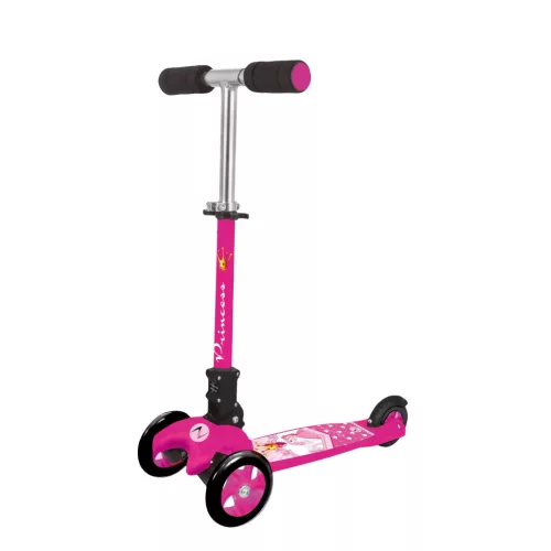Nextreme Princess összecsukható 3 kerekű lányka fuchsia színű fékezhető alu roller ,120 mm pvc első dupla kerék, abec 7 csapágyazás