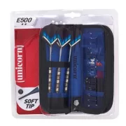 Unicorn E500 18 gr. súlyú kétcsillagos dartsnyíl szett nikkel bevonatos fogó résszel , cipzáros tárolótokkal, csere tollakkal 3 db/szett soft heggyel, különböző shaftokkal Unicorn E500 18 gr. súlyú kétcsillagos dartsnyíl szett nikkel bevonatos fogó résszel , cipzáros tárolótokkal, csere tollakkal 3 db/szett soft heggyel, különböző shaftokkal