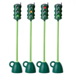   Kresz jelzőlámpa oktatáshoz (forgatható jelzőfejjel, 121 cm magasságig) stabil (5 kg) nem borulékony, kresz szettekhez