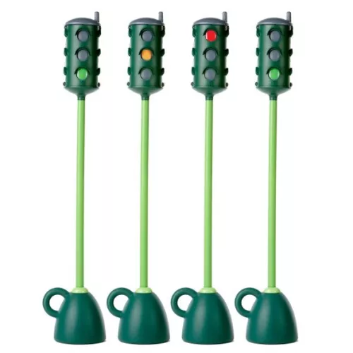 Kresz jelzőlámpa oktatáshoz (forgatható jelzőfejjel, 121 cm magasságig) stabil (5 kg) nem borulékony, kresz szettekhez