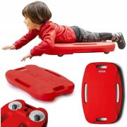 TSMT deszka extra nagy, guruló zsámoly piros, műanyag rollerboard, cseréhető 360 fokban elforgó kerekek, extra nagy méret 41x63cm