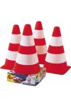 Bója közlekedési szettekhez gyermekeknek, 4 db-os készlet , neon színű fehér sávokkal