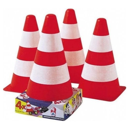 Bója közlekedési szettekhez gyermekeknek, 4 db-os készlet , neon színű fehér sávokkal