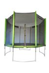 Capetan® Modern Fly  | Trambulin védőhálóval (305 cm átmérő, íves, borulás elleni lábakkal szerelt kültéri trambulin PVC hálótartó oszlopburkolattal, extra magas hálóval és ugrálófelülettel)