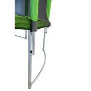 Capetan® Modern Fly  | Trambulin védőhálóval (305 cm átmérő, íves, borulás elleni lábakkal szerelt kültéri trambulin PVC hálótartó oszlopburkolattal, extra magas hálóval és ugrálófelülettel)