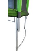 Capetan® Modern Fly  | Trambulin védőhálóval (305 cm átmérő, íves, borulás elleni lábakkal szerelt kültéri trambulin PVC hálótartó oszlopburkolattal, extra magas hálóval és ugrálófelülettel)