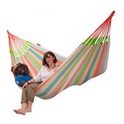  La Siesta Domingo Coral columbiai extra méretű családi függőágy élénk barack tónusú árnyalatban Fa tartó állvány nélkül