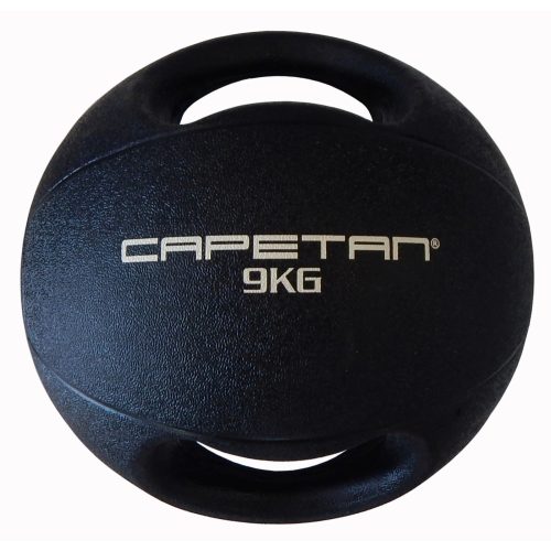 Capetan® Professional Line | Medicinlabda (9kg) (kétfogantyús - dual grip gumi, vízen úszó medicinlabda)