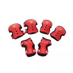  Ferrari® "M" méretű Piros színű Könyök + csukló + Térd védőfelszerelés szett