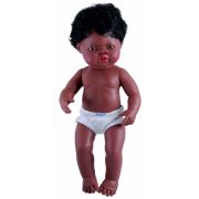 Afrikai fiú karakterű fiú hajasbaba (38 cm), Miniland