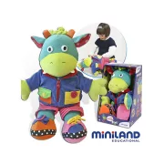   Dragy a nagy vidám textil sárkány, aki segít megtanulni a gyerekeknek zipzárazni, cipőt fűzni és masnit kötni (47cm) , Miniland