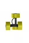 Aquafitness súlyzó pár, műanyag extra fogópánttal, 7x15 cm fejjel, sárga/fekete színben