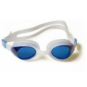   Malmsten Aqtiv | Úszószemüveg felnőtt méretben fehér kerettel, kék színű lencsével, zippes tokban)