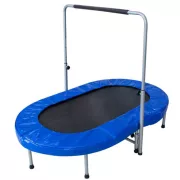   Ovális szobai dupla trambulin 88-128 cm kapaszkodóval ,153 x 92cm  felület , félbehajtva tárolható