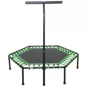   Fitness szobai trambulin (hexagonális formájú, 136 cm átmérő, kapaszkodóval ellátott beltéri mini trambulin)