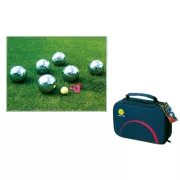 Petanque | Fém boccia golyó készlet (tartótokkal, 6 db krómozótt játékgólyóval, és 1 db célzó fa golyóval) Petanque | Fém boccia golyó készlet (tartótokkal, 6 db krómozótt játékgólyóval, és 1 db célzó fa golyóval)