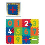   Puzzle színes gyermek szőnyeg  számokkal 30x30x1,2cm 12 db.os szett, 1,2x0,9m2 felület