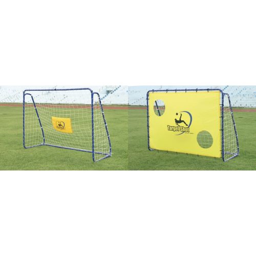 "Target" futball kapu célzófallal (egy darab 213 x 152 x 76 cm, fém, mobil, elemeire szedhető, 3,8cm csövekből összeállítható)