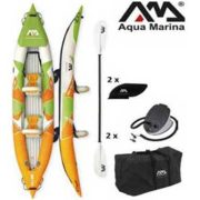   Aqua Marina erős strapabíró anyagú felfújható 412cm hosszú kétszemélyes kajak szett