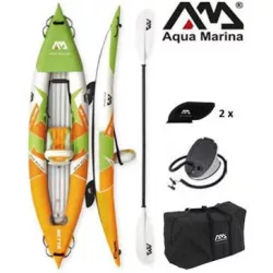   Aqua Marina strapabíró erős anyagú felfújható egyszemélyes kajak szett 312 x 80cm