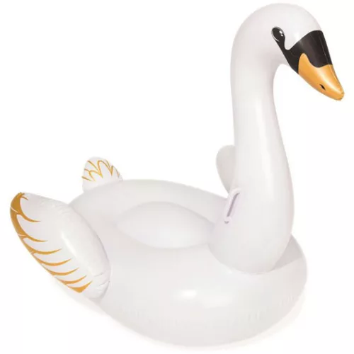Felfújható 1,28 x 1,03x105cm méretű hattyú vízi játék, strandjáték,  arany díszítés