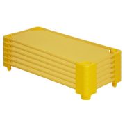   Tactic Color | Óvodai ágy (rakásolható műanyag óvodai fektető ágy, cserélhető fekvőfelülettel, 133x58x12cm, sárga színben)