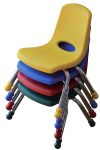 Tactic Color | Óvodai szék (rakásolható fém vázas óvodai szék műanyag palásttal, zöld színben)