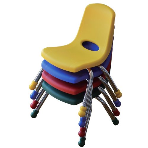 Tactic Color | Óvodai szék (rakásolható fém vázas óvodai szék műanyag palásttal, zöld színben)