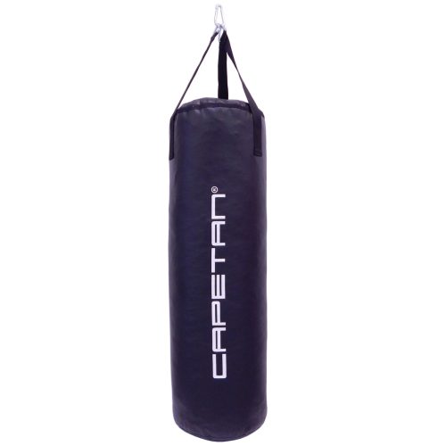Boxzsák Capetan tömött fekete PVC 100x35cm zsák +35cm hevederpánt fül, cca. 30-35kg súly