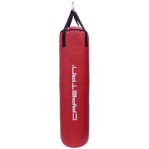 Boxzsák Capetan tömött piros  PVC 150x35cm zsák textil heveder fülekkel, extra nagy méret, cca 50-55 kg súly