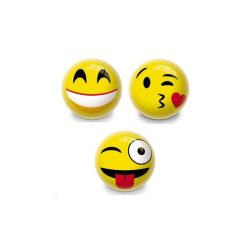   Élénk sárga színű Emo érzelmes arcok labdák, 12 db 23 cm átmérőjű vidám labda sorozat