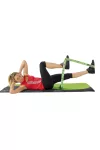 Elastiband® fitnesz erősítő gumipánt Multi közepes erősség, gumival átszőtt elastikus textil pánt hosszú, zöld ,10 kg ellenállás 110x4 cm