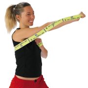 Elastiband® fitnesz erősítő gumipánt közepes erősség, 8x10 cm levarrt szakasz, sárga, 10 kg ellenállás, közepes 80x4 cm