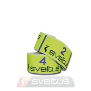 Elastiband® fitnesz erősítő gumipánt közepes erősség, 8x10 cm levarrt szakasz, sárga, 10 kg ellenállás, közepes 80x4 cm