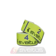 Elastiband® fitnesz erősítő gumipánt közepes erősség, 8x10 cm levarrt szakasz, sárga, 10 kg ellenállás, közepes 80x4 cm