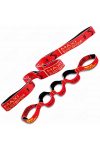 Elastiband® fitnesz erősítő gumipánt Maxi hosszú,  piros színű, 10 kg közepes ellenállás,  110x4 cm, 5 db 22 cm szakasz