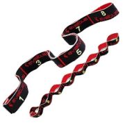   Elastiband fitnesz erősítő gumipánt erős, 8 db 10 cm hosszú szakaszból,15 kg erősségű fekete elasztikus gumipánt , 80x4 cm