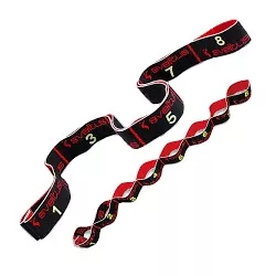   Elastiband fitnesz erősítő gumipánt erős, 8 db 10 cm hosszú szakaszból,15 kg erősségű fekete elasztikus gumipánt , 80x4 cm