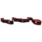 Elastiband fitnesz erősítő gumipánt erős, 8 db 10 cm hosszú szakaszból,15 kg erősségű fekete elasztikus gumipánt , 80x4 cm
