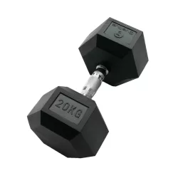   Sveltus hex egykezes gumírozott kézisúlyzó 20 kg 1 db, gumírozott fejvéggel