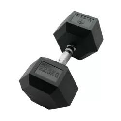   Sveltus Hex egykezes gumírozott kézisúlyzó 22,5kg 1 db, gumírozott fejvéggel