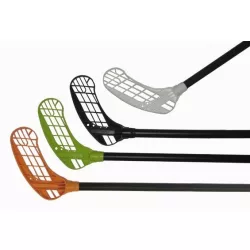   Eurostick Master White | Floorball ütő (egyedi floorball ütő jobbra ívelő konkáv fehér színű fejjel fekete nyéllel, 95/106 cm)