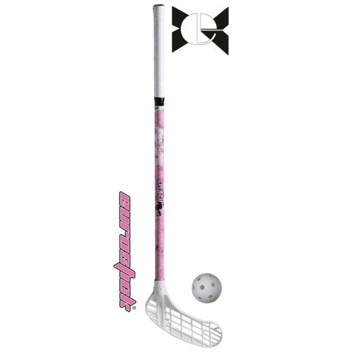 Floorball ütő (grippes junior teremhoki ütő, Splash 80/91 cm, jobbra ívelt fejjel, pink színben)